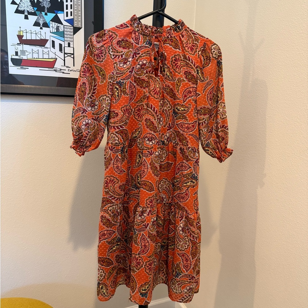 Nanette Lepore Vibrant Paisley Long Sleeve Dress
